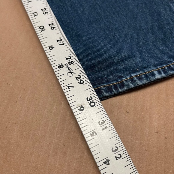 Gap Men's 34x30 Bright Blue 1969 Cropped Slim Fit Denim Brown Jeans Button Fly - Picture 11 of 15